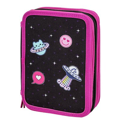 Пенал BRAUBERG, 3 отделения, полиэстер, 21×14 см, «Space sweets»