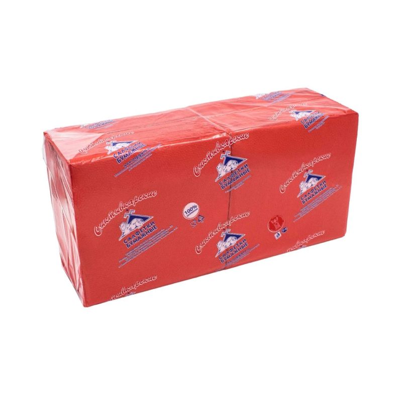 превью Салфетки бумажные Profi Pack 1сл 33×33см красный 250шт/уп