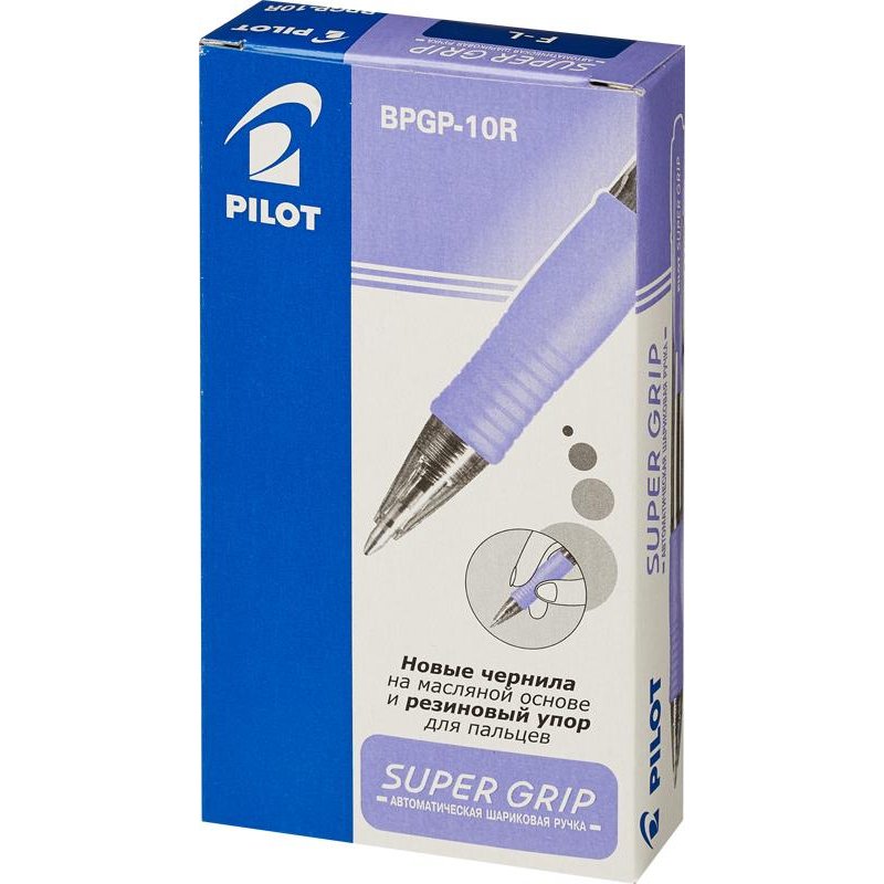Ручка шариковая PILOT BPGP-10R-F авт.резин.манжет.синяя 0,32мм