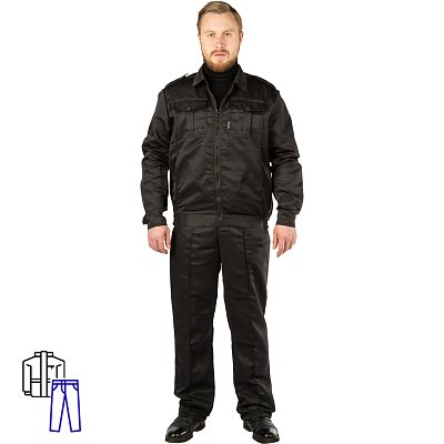 Костюм охранника К-м Альфа черн. (р.52-54)/170-176