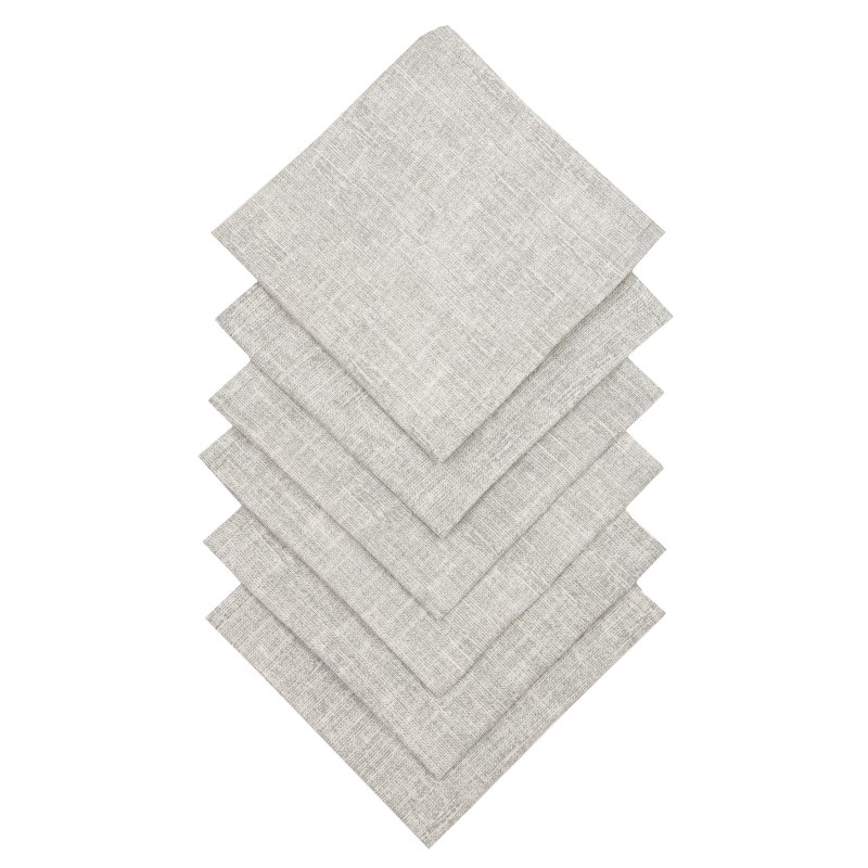 превью Салфетка 32×32см (к-т 6шт. ), рогожка, 160г/м2, Рант серый
