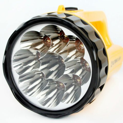Фонарь аккумуляторный ULTRAFLASH 9хLED+12хLED, 2 режима, выдвижная вилка, заряд от сети