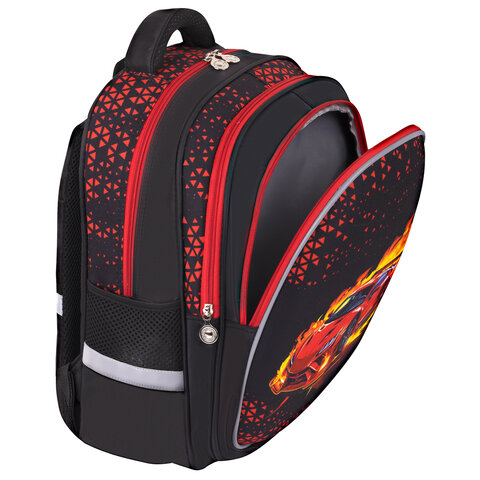 Рюкзак BRAUBERG KIDS MIND с пеналом в комплекте, 2 отделения, «Fiery Road», 40×28х18 см