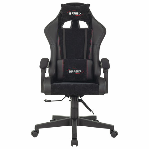 Кресло компьютерное BRABIX «Striker GM-121»синхромеханизм2 подушкиэкокожа/велюрчерное532962