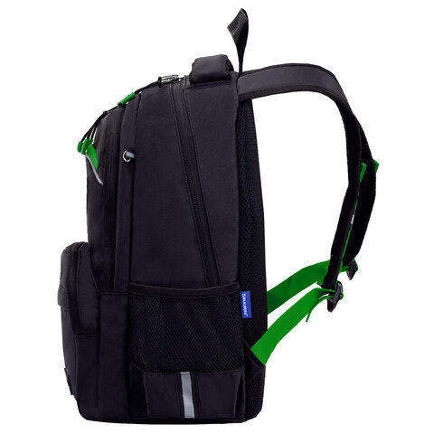 Рюкзак BRAUBERG FORCE, 2 отделения, 5 карманов, «Neon green», 39×28х17 см