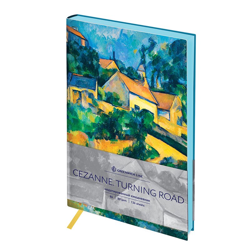 превью Ежедневник недатир. B6, 136л, кожзам, Greenwich Line «Vision. Cezanne. Turning Road», тон. бл., цв. срез