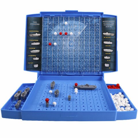 Игра настольная «Морской бой», игровое поле 2 шт., фишки, фигурки кораблей, РЫЖИЙ КОТ