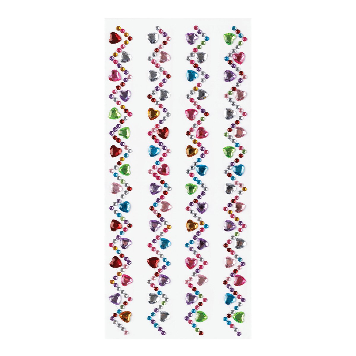 Наклейки акриловые MESHU «Zigzag», 25×10см, стразы, 396 наклеек, инд. уп., европодвес