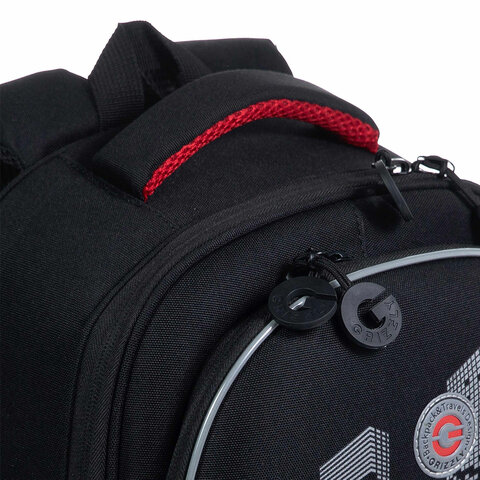 Ранец GRIZZLY анатомическая спинка, c бейджем, для мальчиков, «NIGHT RACE», 36×28х20 см