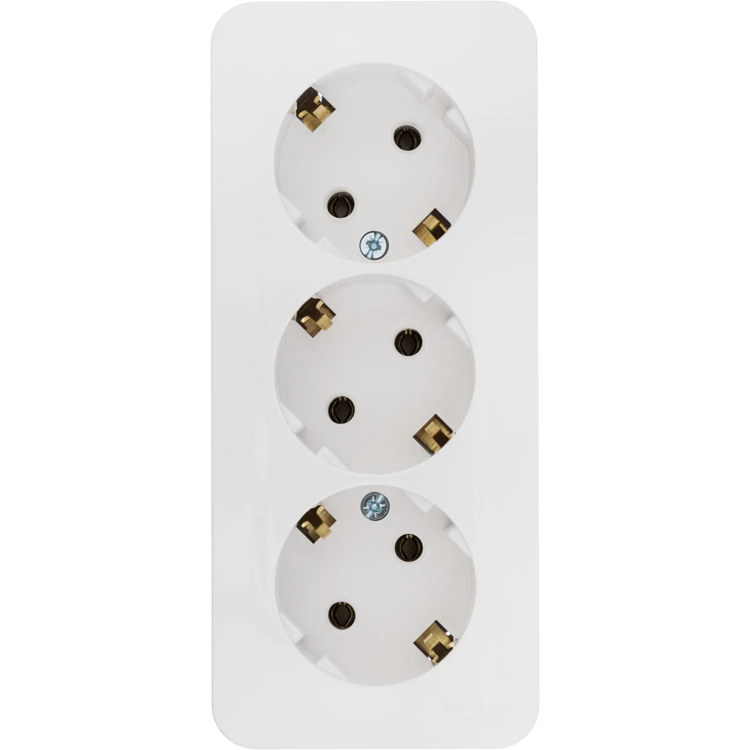 превью Розетка накладная тройная Schneider Electric BLNRA010311 Blanca с заземлением 16 А IP20 белая