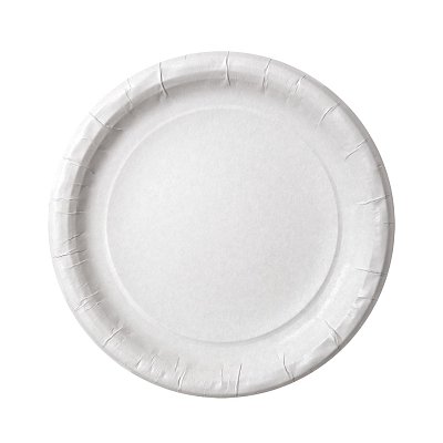 Тарелка одноразовая бумажная 230 мм белая 50 штук в упаковке Комус Эконом