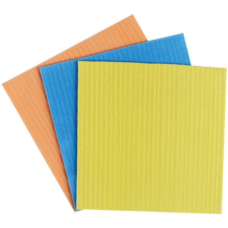 Салфетки целлюлозные губчатые OfficeClean, 15×15см, 3шт, высокая впитываемость