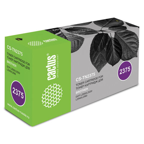 Картридж лазерный CACTUS (CS-TN2375) для BROTHER HL-L2300DR/2340DWR/DCP-L2500, ресурс 2600 стр. 