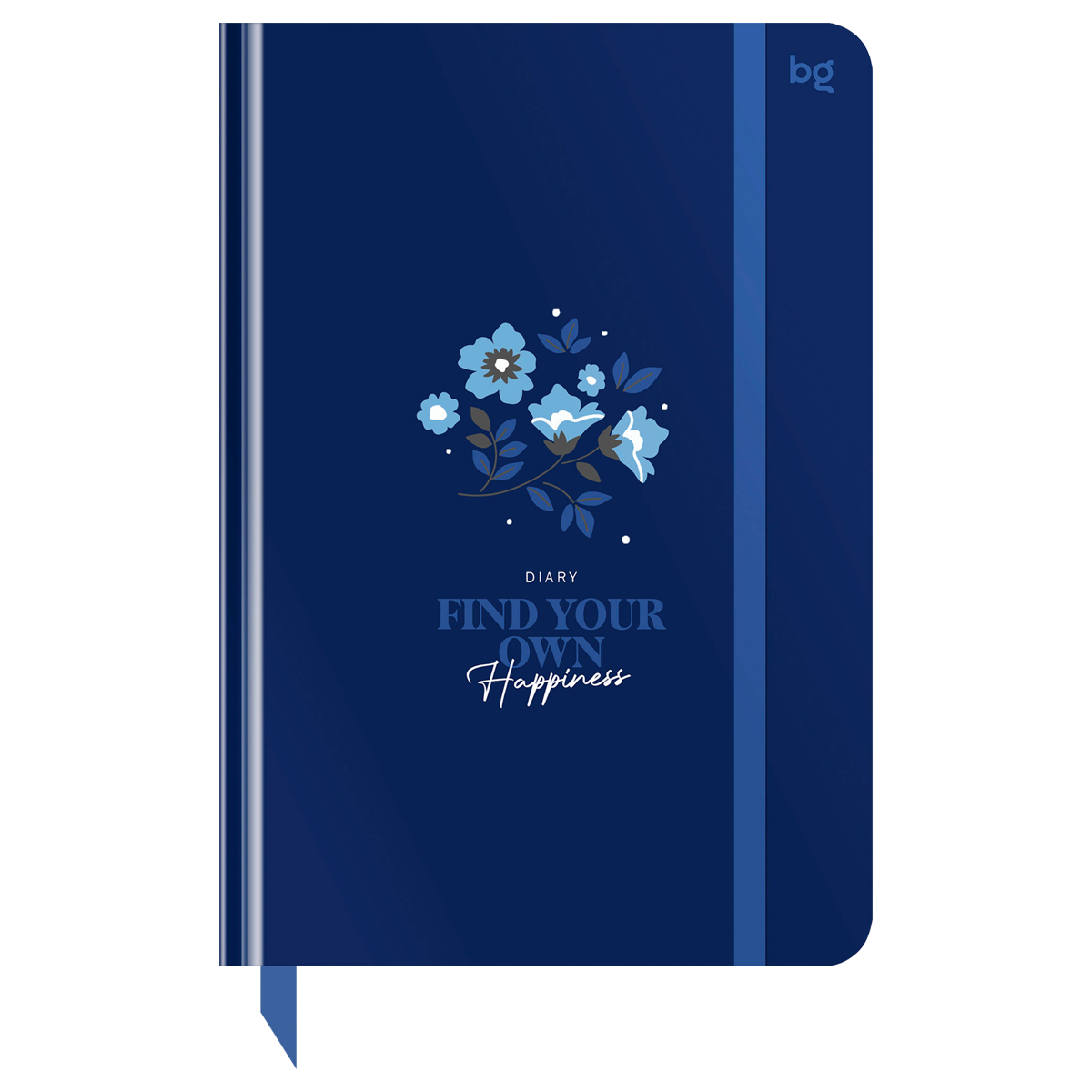превью Ежедневник недатированный А5, 136л., 7БЦ BG «Flowery. Blue», глянцевая ламинация, отд. фольгой