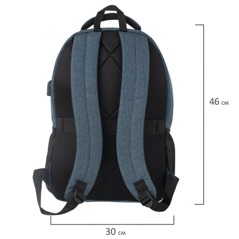 Рюкзак BRAUBERG URBAN универсальныйс отделением для ноутбукаUSB-портDenverсиний46×30х16 см229893