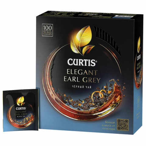 превью Чай Curtis Elegant Earl Grey черный с бергамотом и цедрой цитрусовых 100 пакетиков