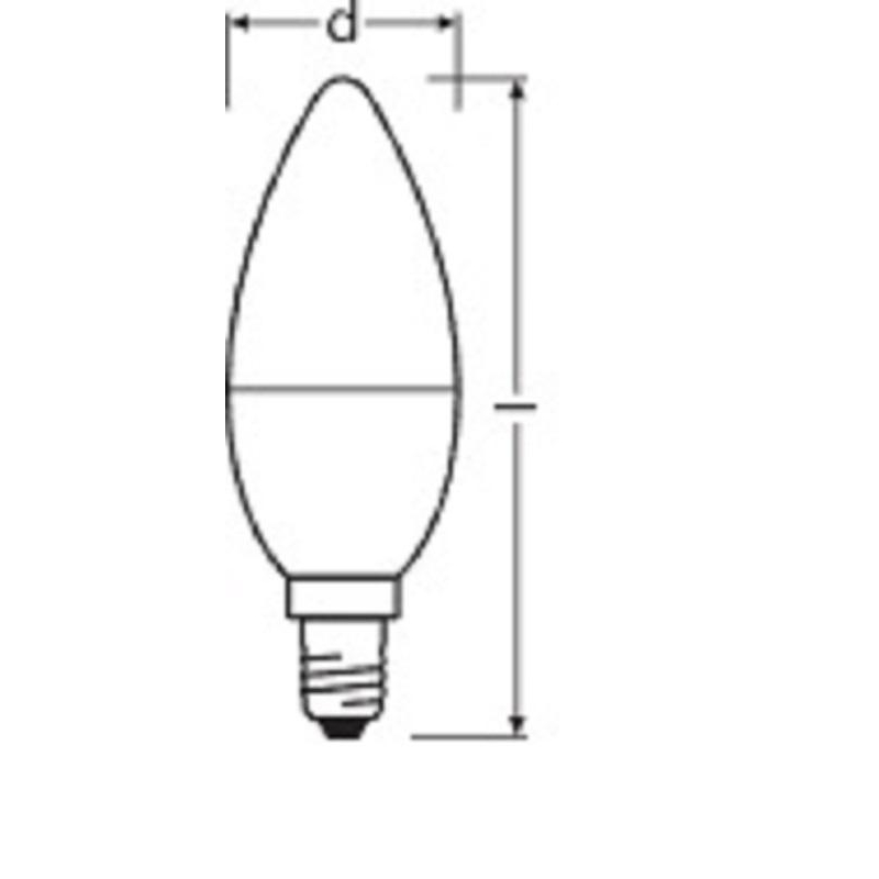 Лампа светодиодная Osram star classic, 6.5Вт, тип C «свеча», Е14, 3000К, теплый свет