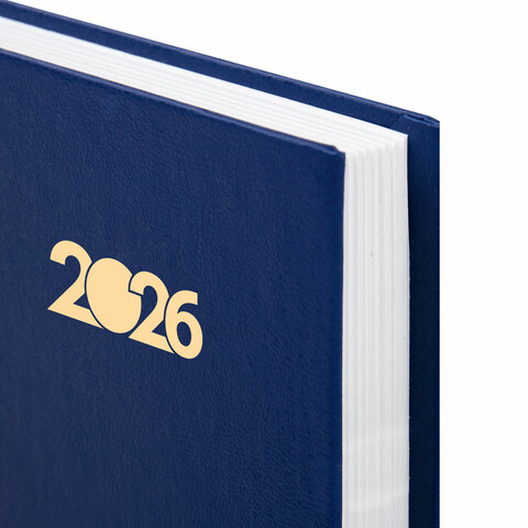 Ежедневник датированный 2026 145×215 мм, А5, STAFF, обложка бумвинил, синий