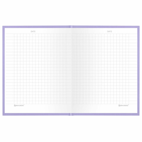 Блокнот МАЛЫЙ ФОРМАТ 110×147 мм, А6, 80 л., твердый, клетка, BRAUBERG «Minimal», сиреневый