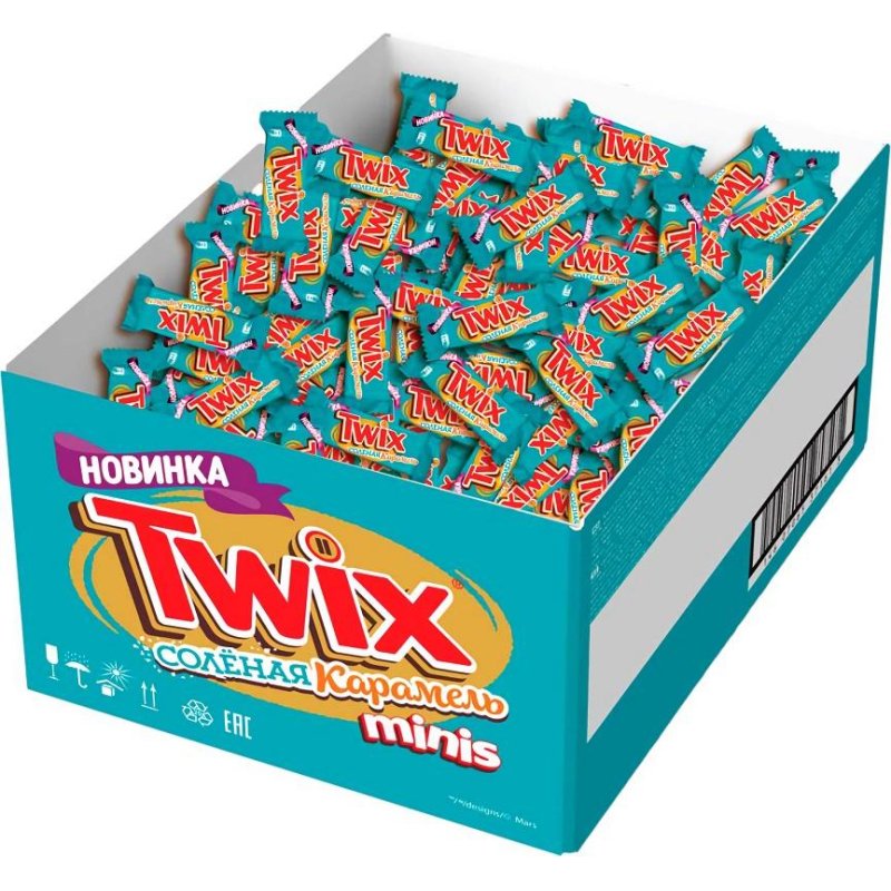 превью Шоколадный батончик Twix соленая карамель minis, 2.7кг/уп