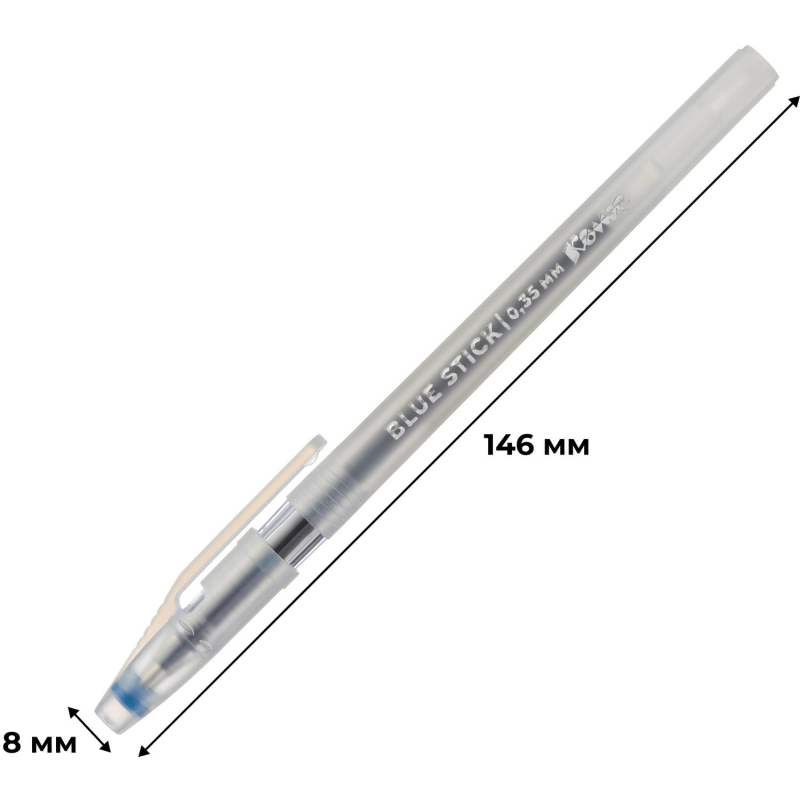 Ручка гелевая неавтомат. Комус Blue Stick синяя,0.35мм, тонир. корп, Россия