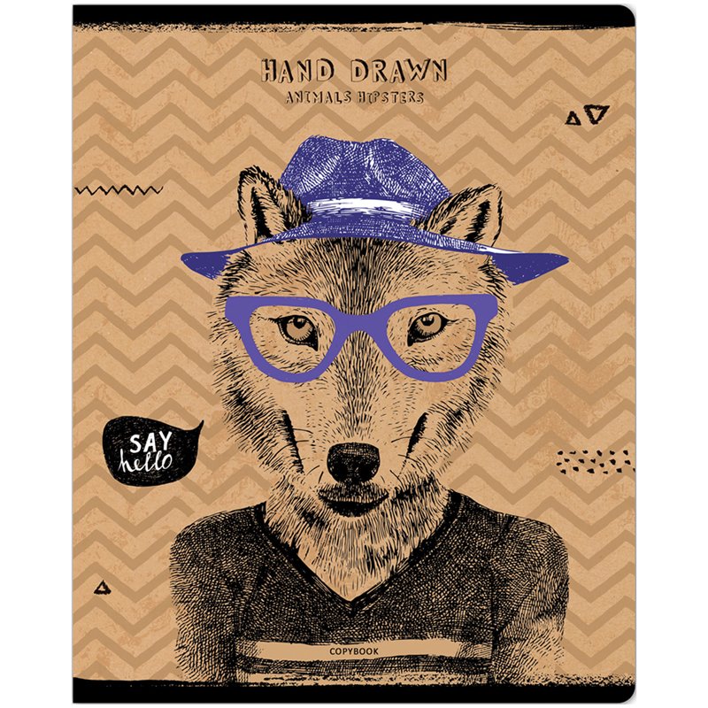 Тетрадь 48л., А5, клетка ArtSpace «Рисунки. Animals hipsters», эконом