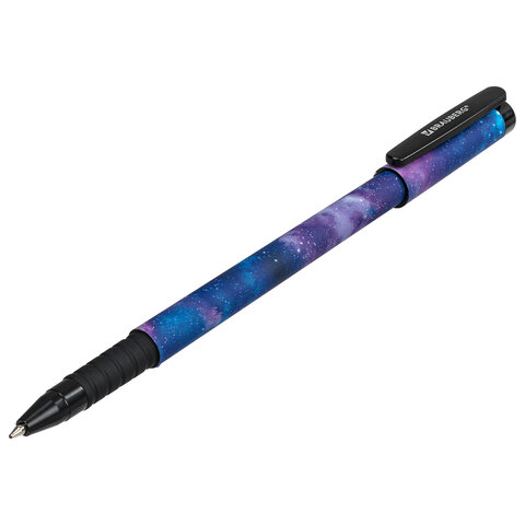 Ручка шариковая BRAUBERG SOFT TOUCH GRIP «SPACE», СИНЯЯ, мягкое покрытие, узел 0.7 мм
