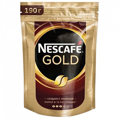 Кофе растворимый Nescafe Gold 190 г (пакет)