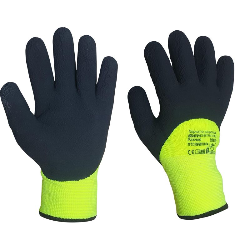 превью Перчатки защитные акриловые со всп. латекс SCAFFA NM1355DF-HY/BLK р.10