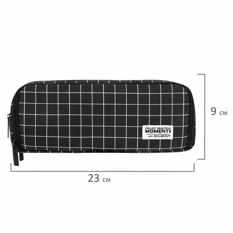 Пенал-органайзер BRAUBERG, 2 откидные планки, полиэстер, 23×9×7 см, «Checkered»