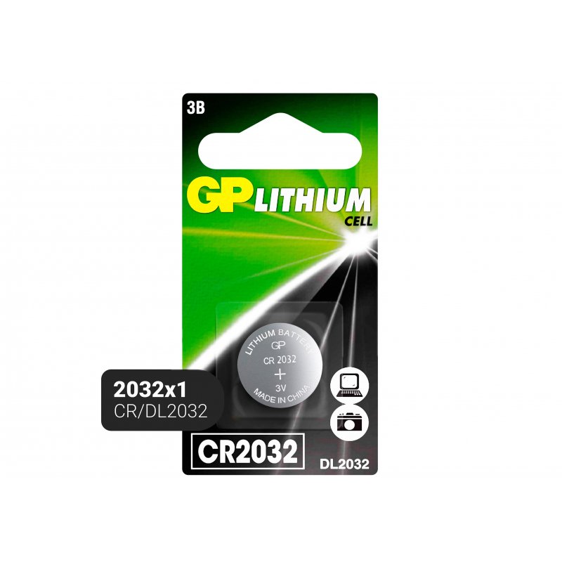 Элементы питания батарейка GP CR2032, 3V, литий, бл/1