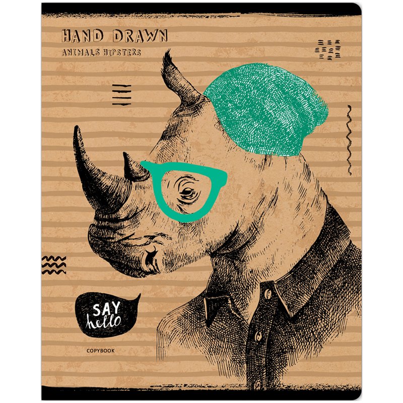 Тетрадь 48л., А5, клетка ArtSpace «Рисунки. Animals hipsters», эконом