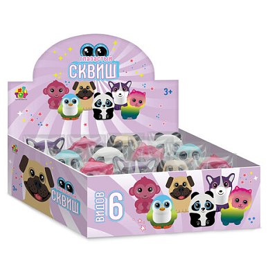 Игрушка-антистресс «Глазастый сквиш. Животные», 8×9 см, ассорти 6 видов, 1TOY