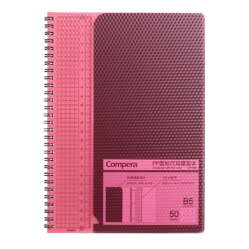 превью Блокнот В5, в точку, 50 л, со съемной линейкой Comix C7108 RD красный