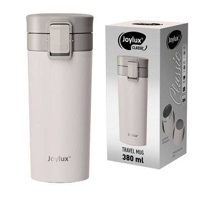 Термокружка 380 мл JOYLUX (ДЖОЙЛЮКС) CLASSIC, нержавеющая сталь SUS304, белый матовый