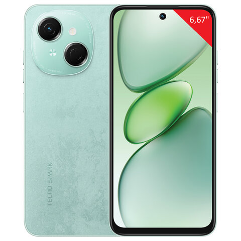 превью Смартфон TECNO SPARK GO 1, 2 SIM, 6.67", 4.5 G, 13/8 Мп, 4/128 ГБ, зеленый, пластик, TCN-KL4.4.128. GN