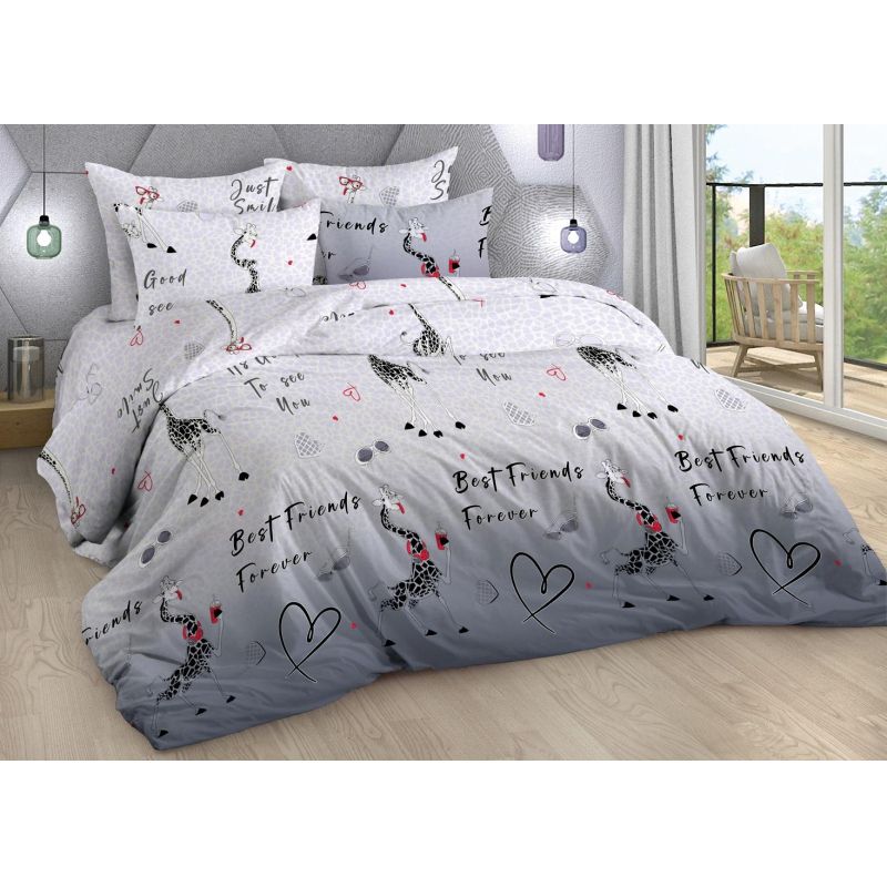 превью Постельное белье 2сп бязь 120г/м2 (нав.50×70-2шт) Жирафы