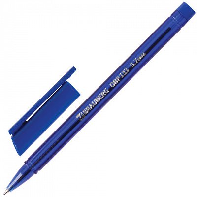 Ручка шариковая масляная BRAUBERG «Marine», СИНЯЯ, корпус тонированный синий, узел 0.7 мм, линия письма 0.3 мм