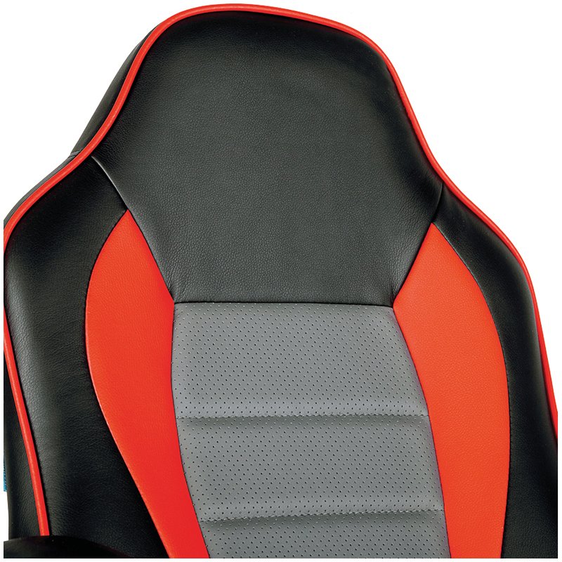 Кресло игровое Helmi HL-S08, экокожа черная/серая/красная