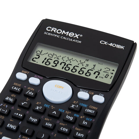 Калькулятор инженерный CROMEX (КРОМЕКС) CX-401BK (155×80 мм), 401 функция, 10+2 разрядов, черный, 273833