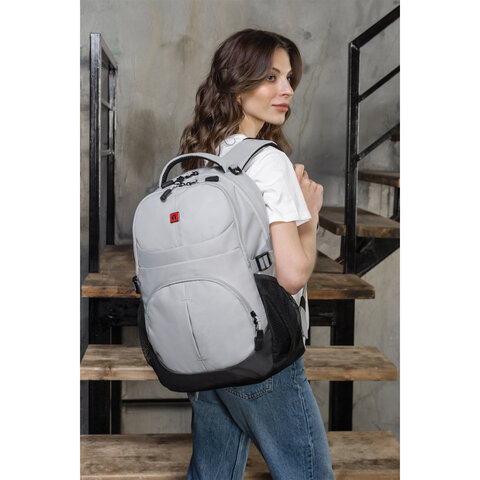 Рюкзак B-PACK «S-07» (БИ-ПАК) универсальный, уплотненная спинка, облегчённый, белый, 46×32×15 см