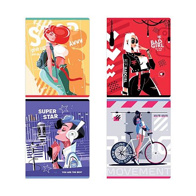 Тетрадь 48л., А5, клетка Greenwich Line «Cool girls», глянцевая ламинация, 70г/м2