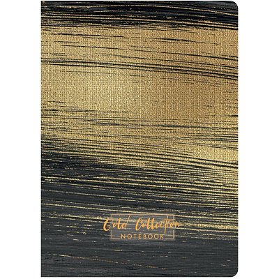 Блокнот Gold Collection А5 96л, клетка, картон, сшивка, резинка, черный