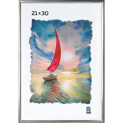 Рамка алюминиевая, 21×30, серебро, PS стекло