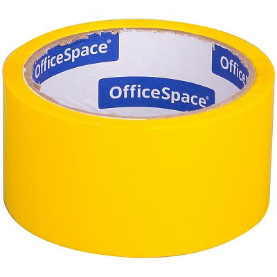 Клейкая лента упаковочная OfficeSpace, 48мм*40м, 45мкм, желтая, ШК