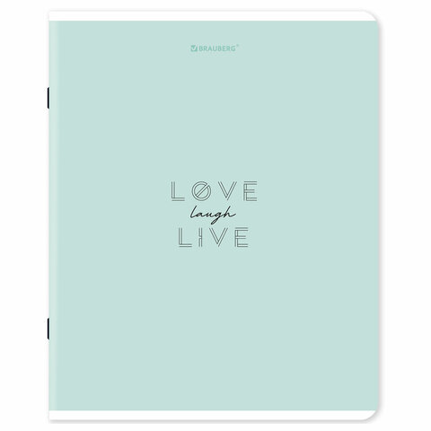 Тетрадь А5, 48 л., BRAUBERG, скоба, клетка, матовая ламинация, «Однотонный_Пастель», (микс в спайке)