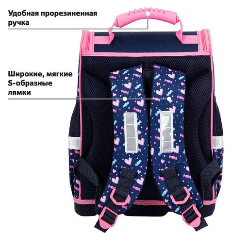Ранец ЮНЛАНДИЯ WISE, 1 отделение, 3 кармана, устойчивое дно, «Donut worry», 37×29×15 см