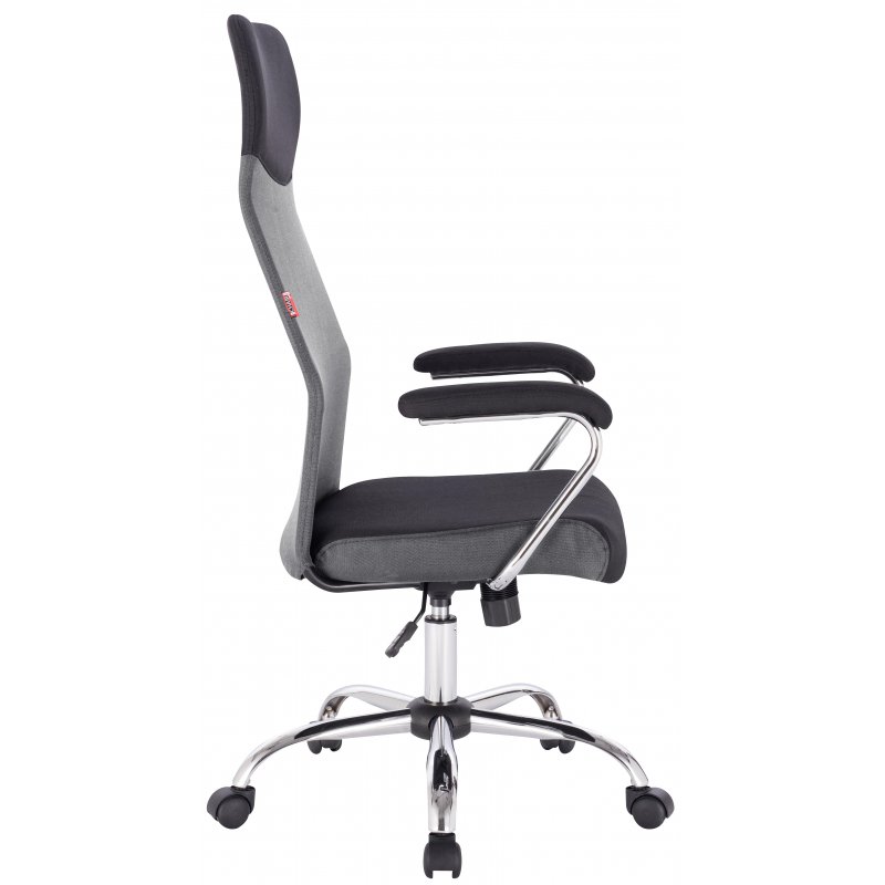 Кресло для руководителя Easy Chair 590 TC черное/серое (ткань/хромированный металл)