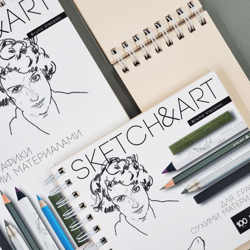 Скетчбук Sketch&Art 180×155мм 60л пухлая 100г на гребне 1-60-564/02