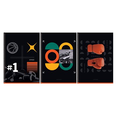 Тетрадь 96л., А4, клетка, на гребне BG «Sport format», soft-touch ламинация